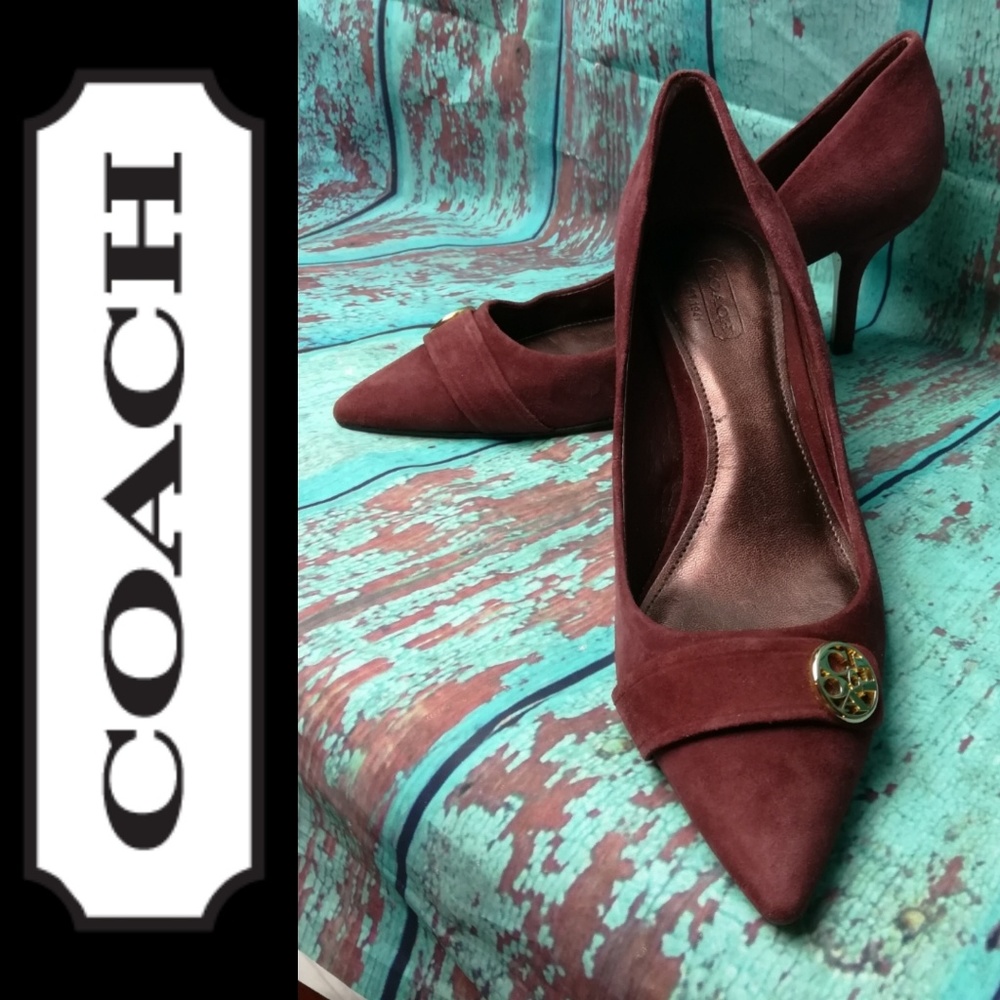 Classic Zelda Coach 🍷 wine Color Suede Pumps